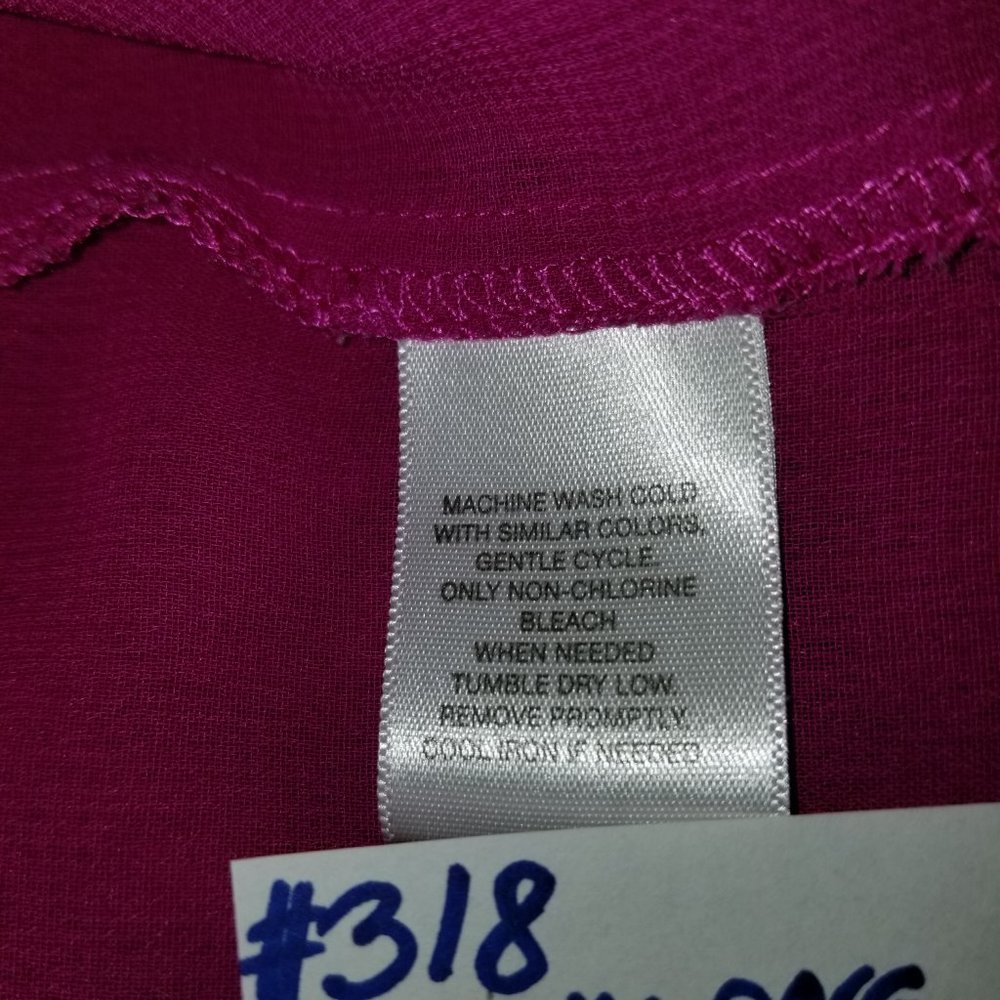 ✅NWT Jones Wear Silk Fuchsia Ruffles Blouse 4 #318 - Picture 7 of 16